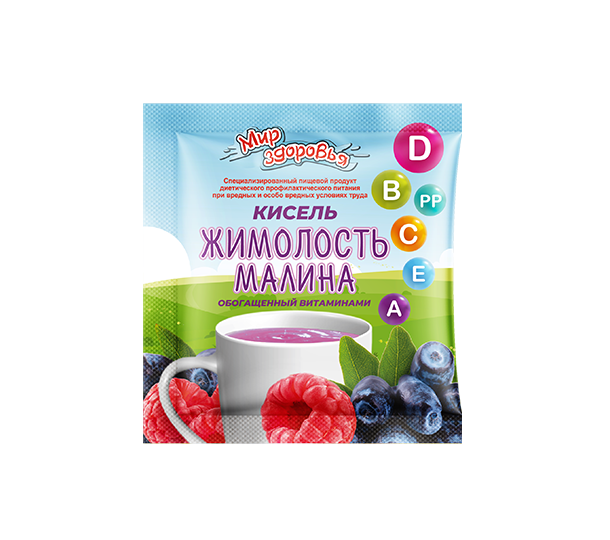 Кисель быстрорастворимый с витаминами, жимолость-малина