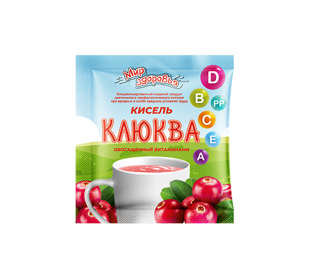 Кисель быстрорастворимый с витаминами, клюква