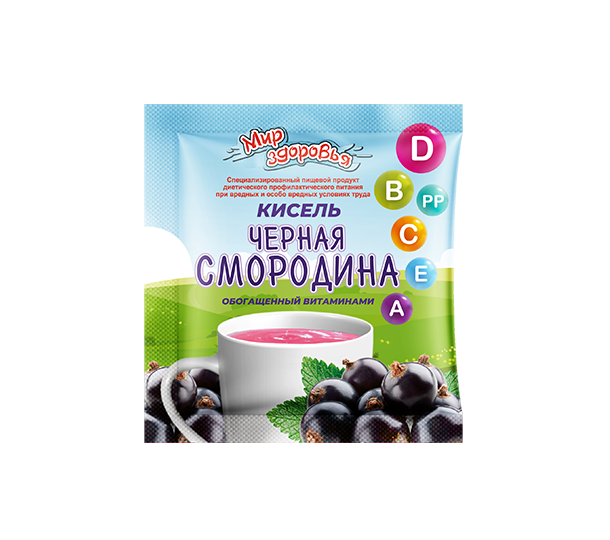 Кисель быстрорастворимый с витаминами, черная смородина